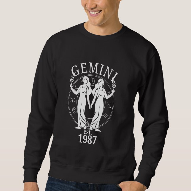 Sudadera Gemini Gemini gemelos nació en 1987 (Anverso)