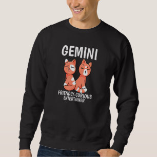 Sudadera Gemini Rótulo Zodiaco Hechos Hechos Gato Astrologí