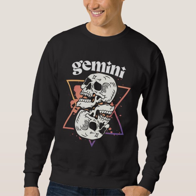 Sudadera Gemini Witchcraft Zodiac Signs Skull Constellation (Anverso)