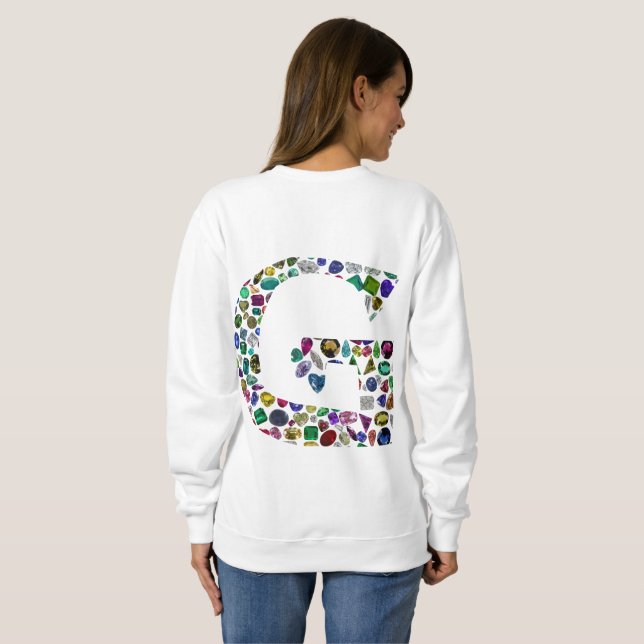 Sudadera Gemstone Diamond Initial G Monograma Art (Reverso completo)