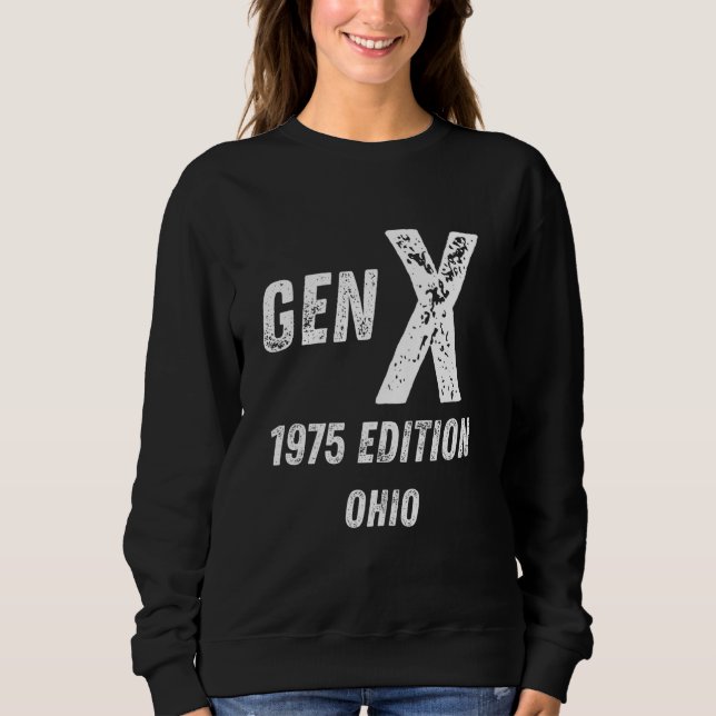 Sudadera Gen X Edición 1975 Generación Ohio Cumpleaños Cris (Anverso)