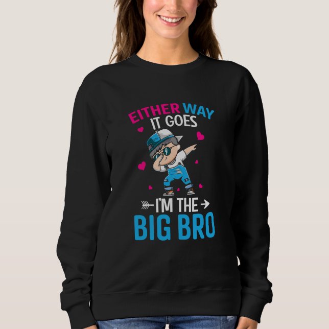 Sudadera Gender Announcement Either Way it goes I'm The Big (Anverso)