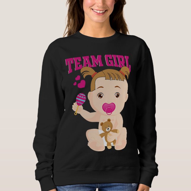 Sudadera Gender Announcement  Team Girl Baby Party Reveal P (Anverso)