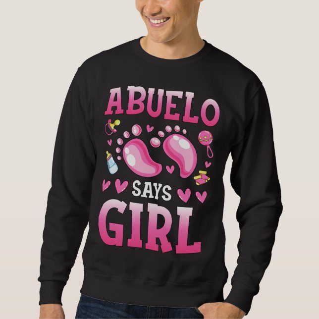 Sudadera Gender Reveal Abuelo Says Girl Baby Matching Famil (Anverso)