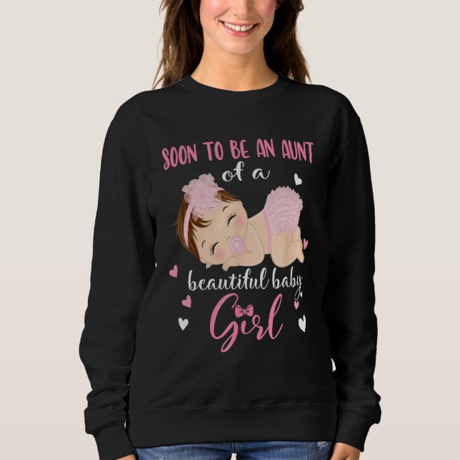 Sudadera Gender Reveal Auntie Says Girl Baby Shower Family  (Anverso)