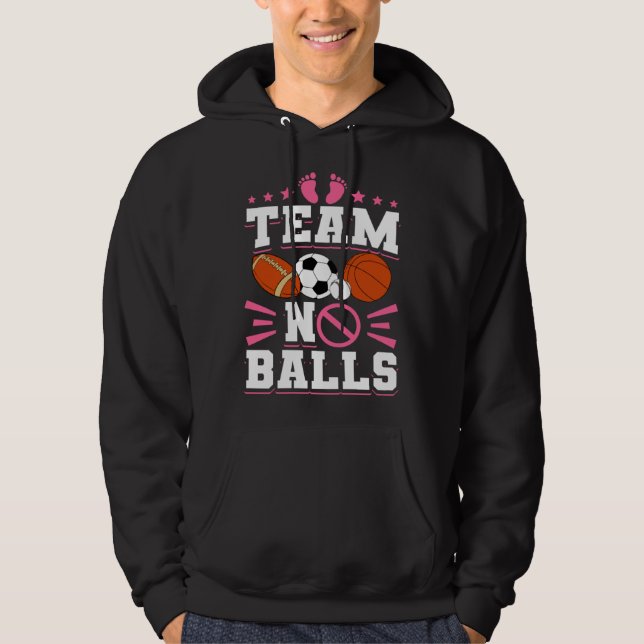 Sudadera Gender Reveal Baby Shower Team No Balls (Anverso)