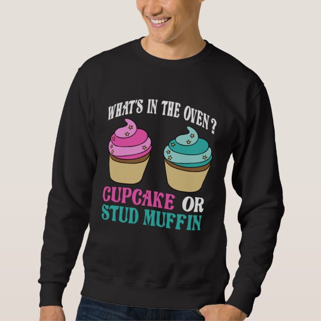 Sudadera Gender Reveal What s In The Oven Cupcake or Stud M (Anverso)
