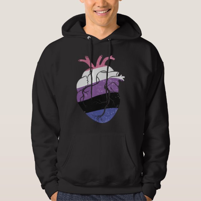 Sudadera Genderfluid Pride Heart Flag (Anverso)