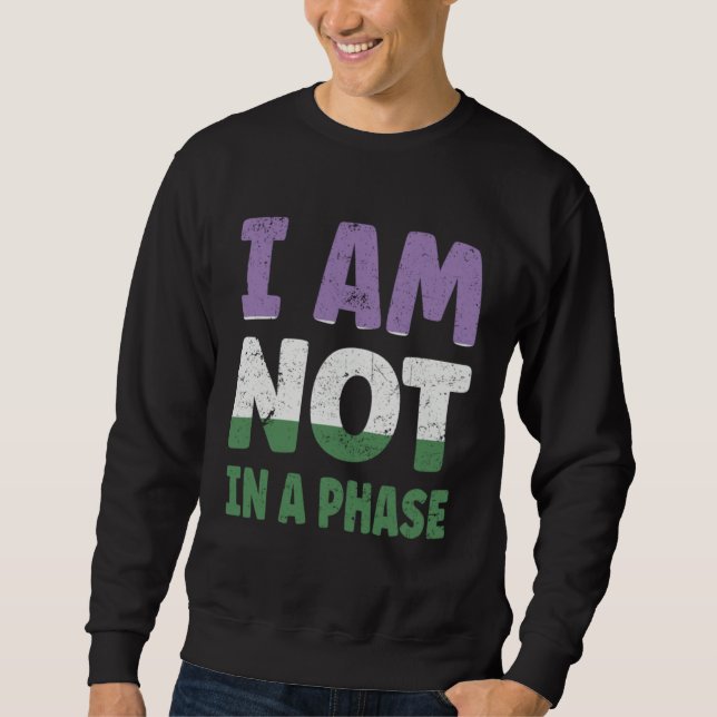 Sudadera Genderqueer Flag I am not in a Phase LGBTQ (Anverso)