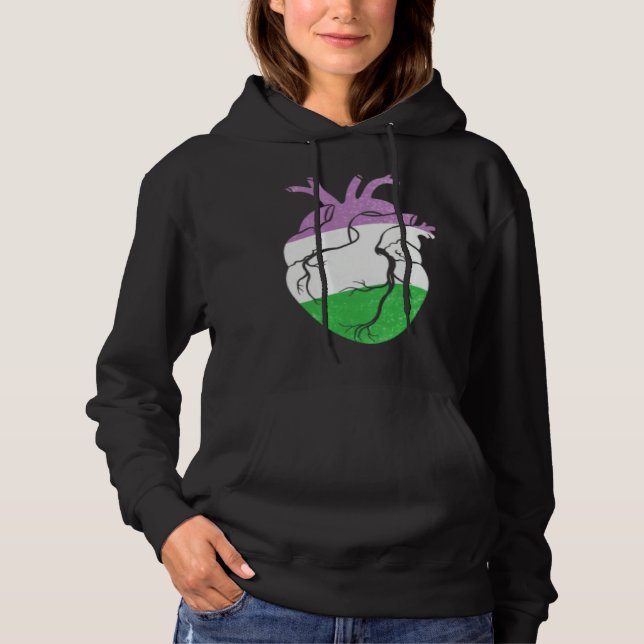 Sudadera Genderqueer Pride Heart Flag (Anverso)