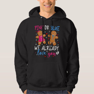 Sudadera Género Revelar Cute Gingerbread Divertido Rosa O A