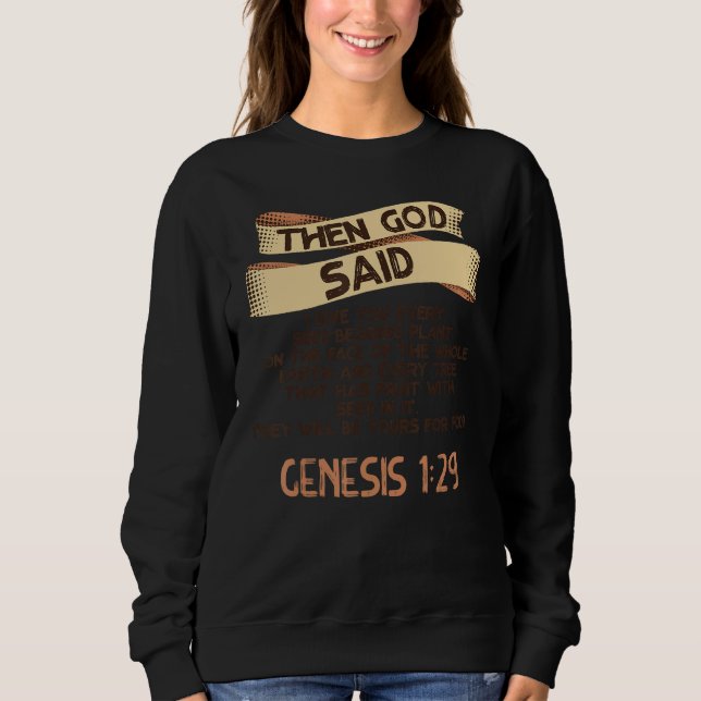 Sudadera Genesis 129 Plant Based Diet Vegan Vegetarian Bibl (Anverso)