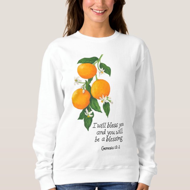Sudadera Génesis de fruta naranja 12:2 (Anverso)