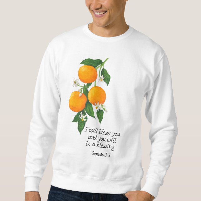 Sudadera Génesis de fruta naranja 12:2 (Anverso)