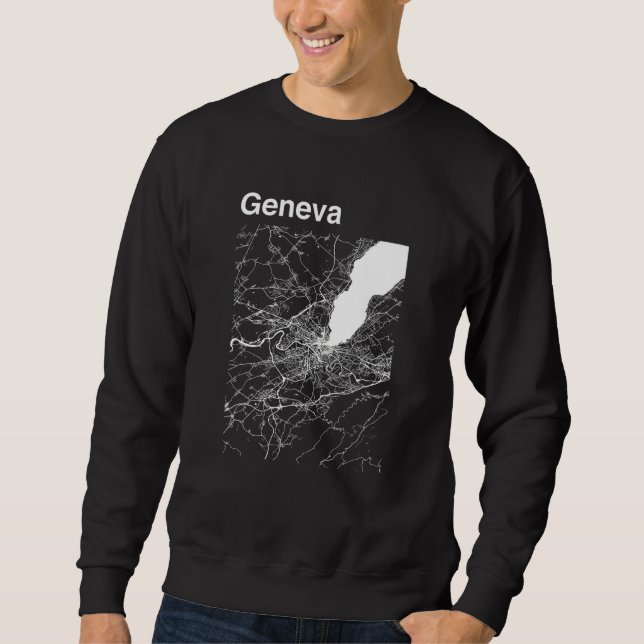 Sudadera Geneva Switzerland Classic City Map Graphic (Anverso)