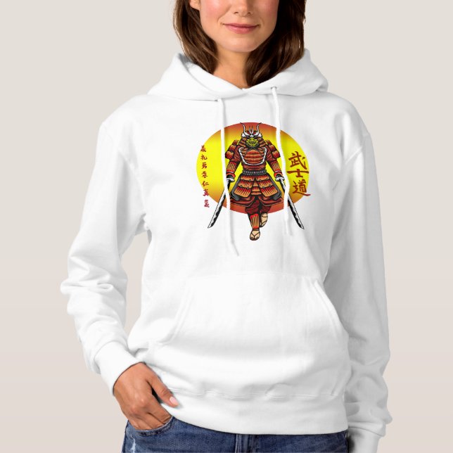 Sudadera Genial Samurái Retro Blindado con 2 Katanas (Anverso)
