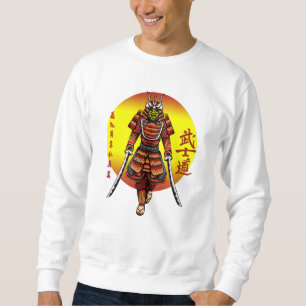 Sudadera Genial samurái retro blindado con 2 katanas
