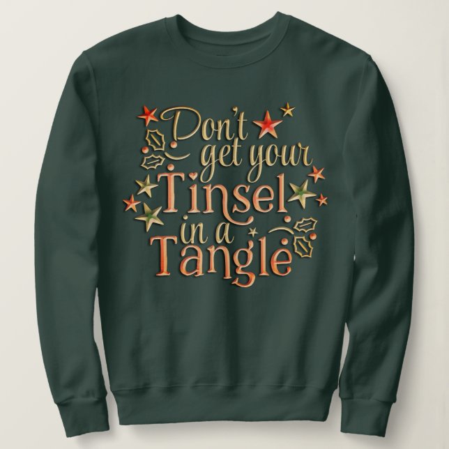 Sudadera genial y divertida lata de vacaciones tangle Santa (Anverso del diseño)