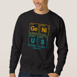 Sudadera Genio Escrito En Elementos Del Cuadro Periódico