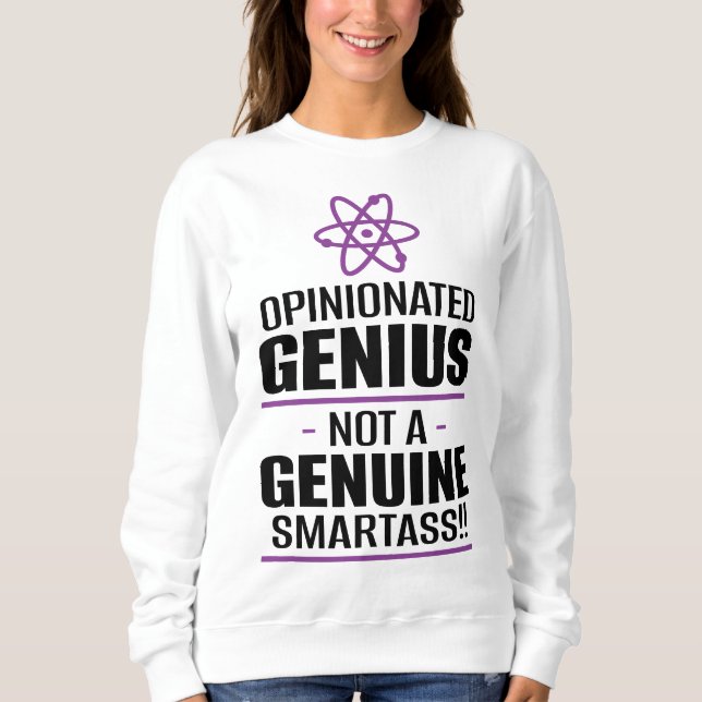 Sudadera "Genio opinado... No un Smartass genuino" (Anverso)