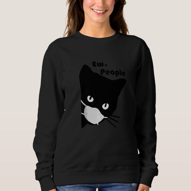 Sudadera Gente asquerosa Máscara de Gato Negro Cuarentena (Anverso)