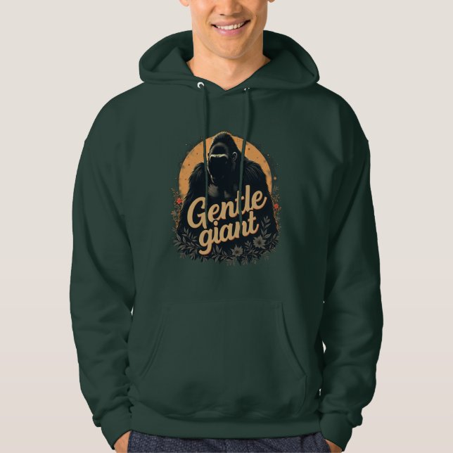 Sudadera Gentle Giant Gorilla Portrait Floral Sunset Art (Anverso)
