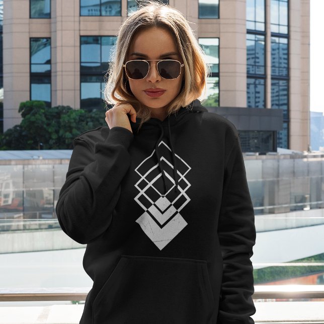 Sudadera Geo Repeat Diamond (women in stylish coolers posing on the streets of somewhere)