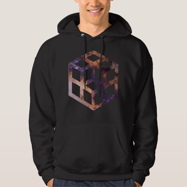 Sudadera Geometría Astro de Cuadrícula de Cubo Espacial (Anverso)
