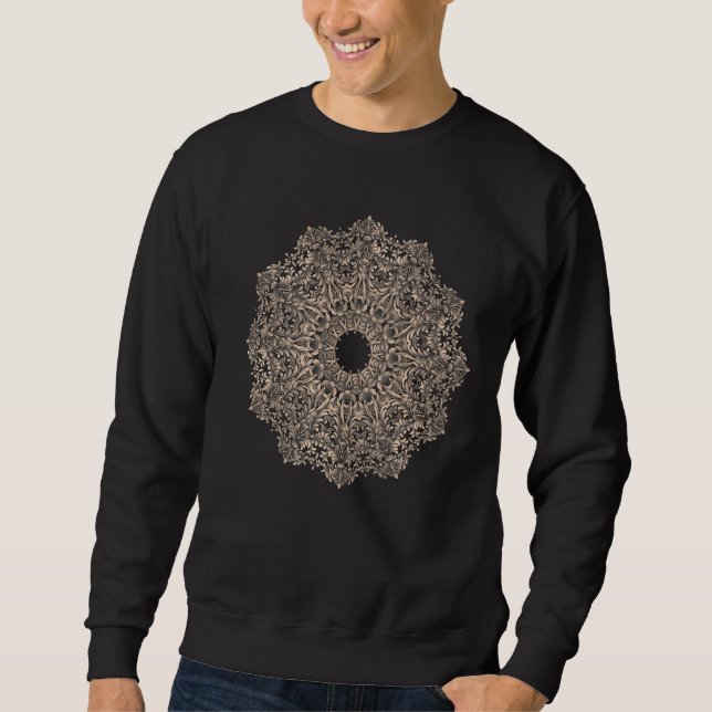 Sudadera Geometría fractal sagrada de Mandala 6 (Anverso)