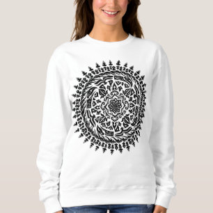Sudadera Geometría Sagrada Intrincada Mandala hecha a mano