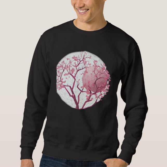 Sudadera Geometric Globe with cherry blossom tree of life S (Anverso)