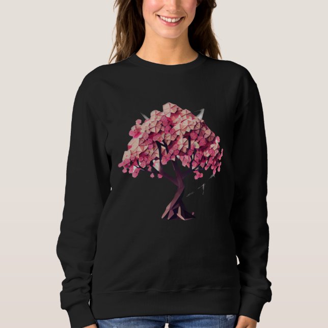 Sudadera geometric poly vector Blossom into Spring Cherry B (Anverso)