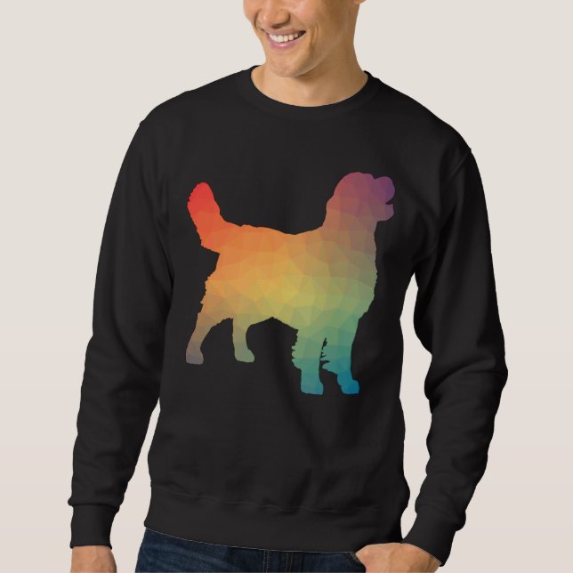 Sudadera Geométrica del arcoiris de Golden Retriever (Anverso)