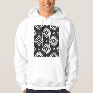 Sudadera Geométrica Navajo: Tribal Blanco Negro.