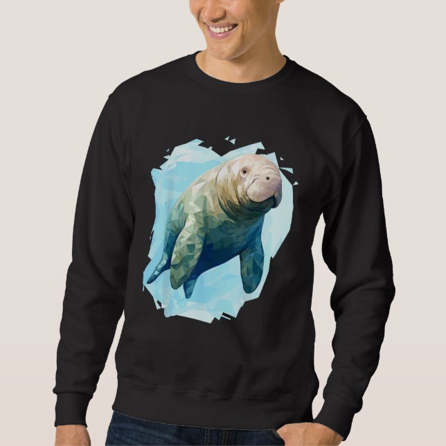 Sudadera Geométrico Manatee Lover Polygon Dugong Oceanologi (Anverso)