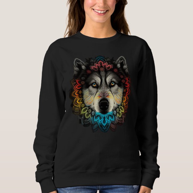 Sudadera Geometry Alaskan Malamute Mandala 1 (Anverso)