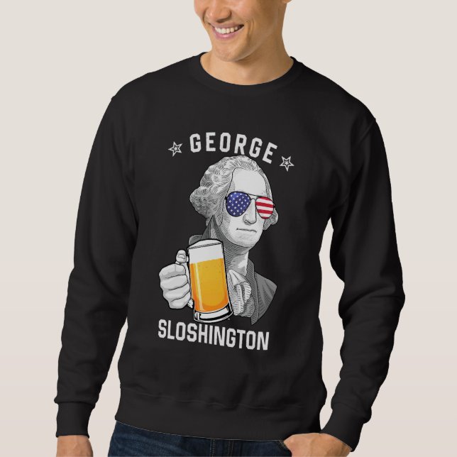 Sudadera George Sloshington Washington Beer 4 De Julio Ame (Anverso)