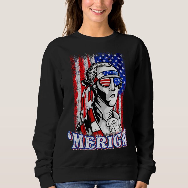 Sudadera George Sloshington Washington Merica 4 De Julio U (Anverso)