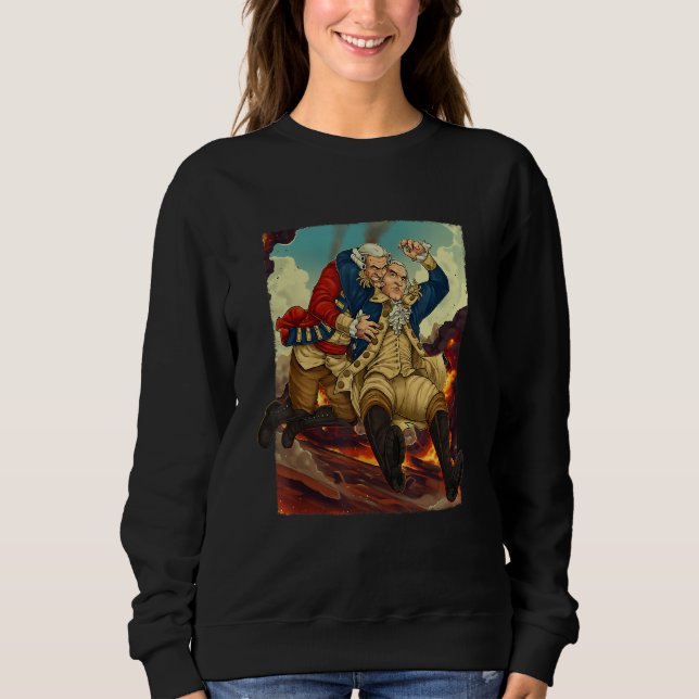 Sudadera George Washington 4th of July Shirt Wrestling Redc (Anverso)