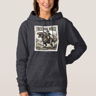 Sudadera George Washington Patriótico Montando T-rex Libert