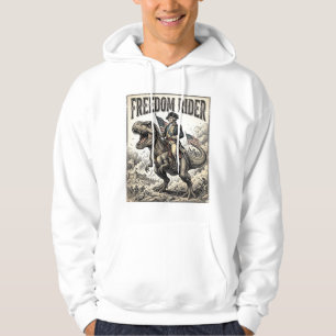 Sudadera George Washington Patriótico Montando T-rex Libert