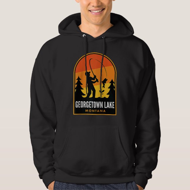 Sudadera Georgetown Lake Montana Pesca Raglan (Anverso)