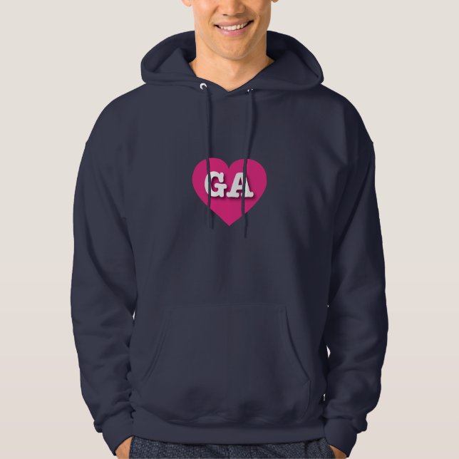 Sudadera Georgia Hot Pink Heart - Amo GA (Anverso)