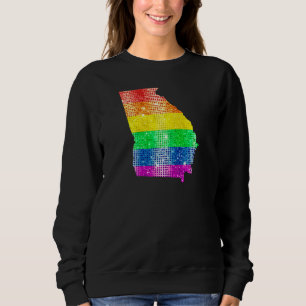 Sudadera Georgia Orgullo del Estado Gay Mapa de bandera arc
