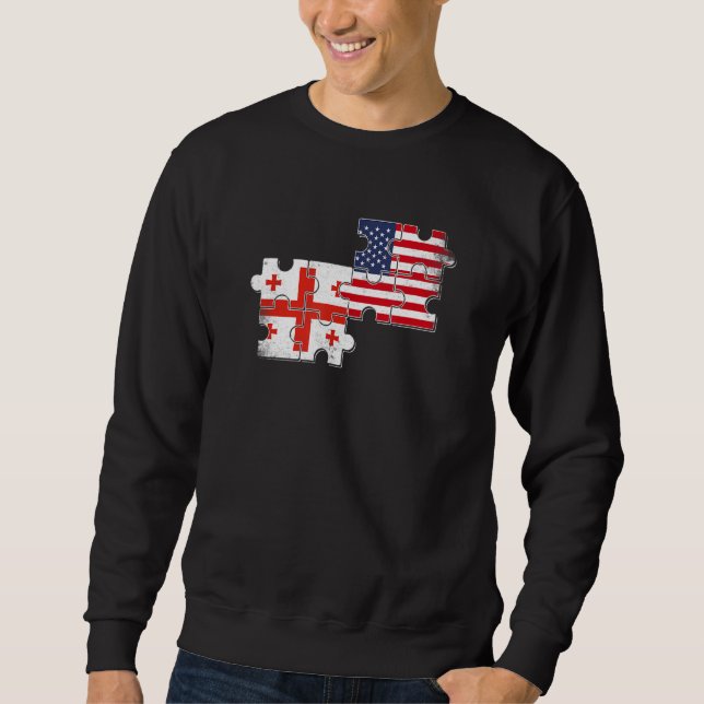 Sudadera Georgia Usa Amor Rota Bandera Georgiana Estadounid (Anverso)
