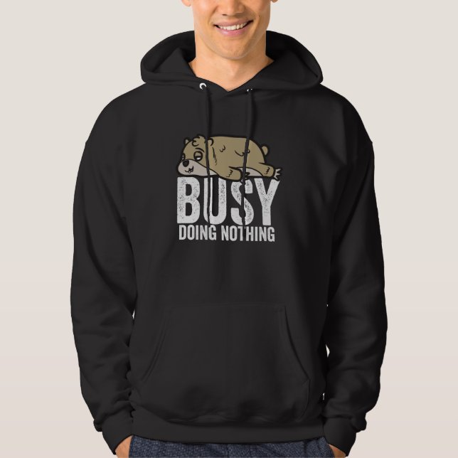 Sudadera Gerbil Busy Doing Nothing Shirt Lazy Tee Boys Girl (Anverso)