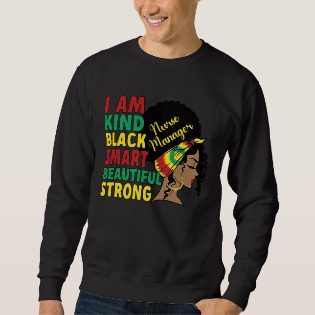 Sudadera Gerente de enfermera negra administrador de enferm (Anverso)