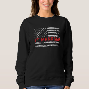 Sudadera Gerente de TI Bandera de EE. UU. Profesión Retro T