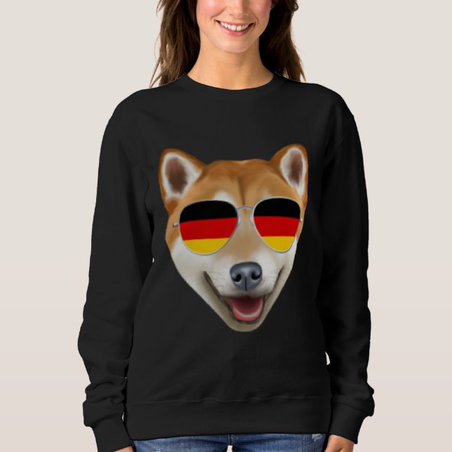 Sudadera German Flag Shiba Inu Dog Germany Pocket (Anverso)