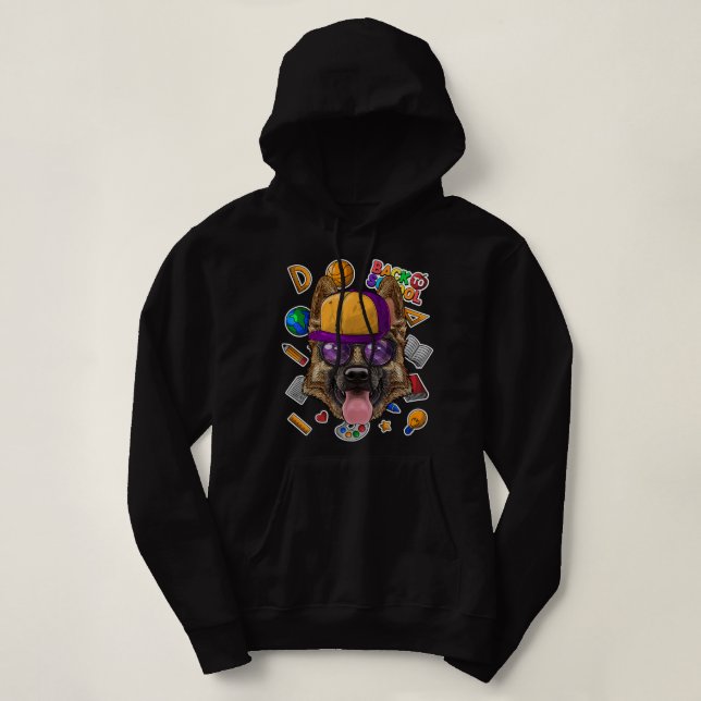 Sudadera German Shepherd Back To School First Day Of School (Diseño del anverso)
